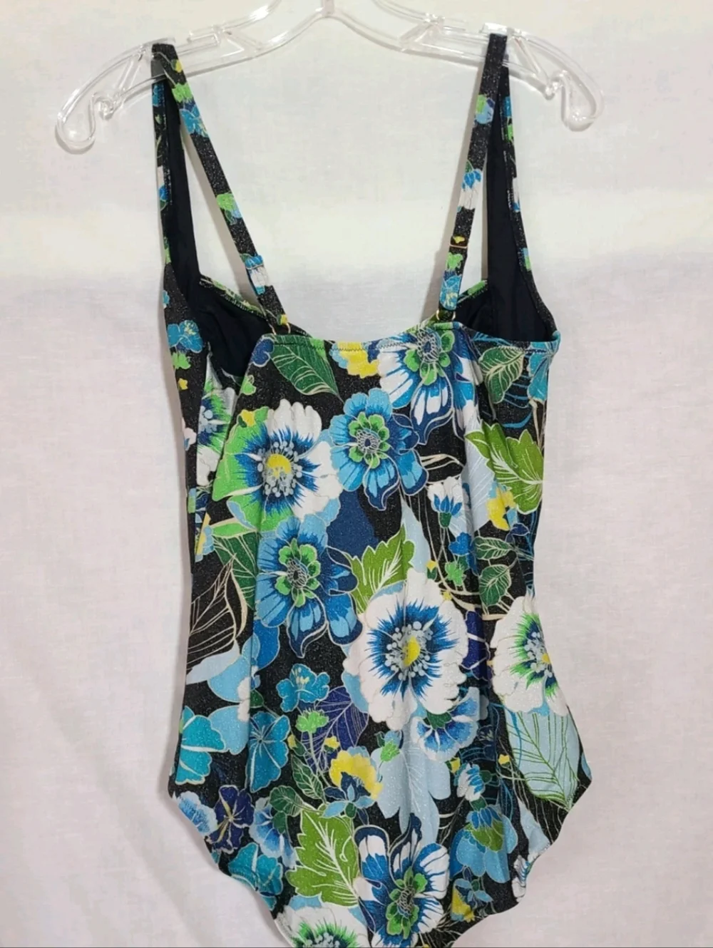 $198 JOHNNY WAS PLUS SZ 3X JENN RUCHED ONE PIECE SWIMSUIT GLITTERY Slimming! NWT